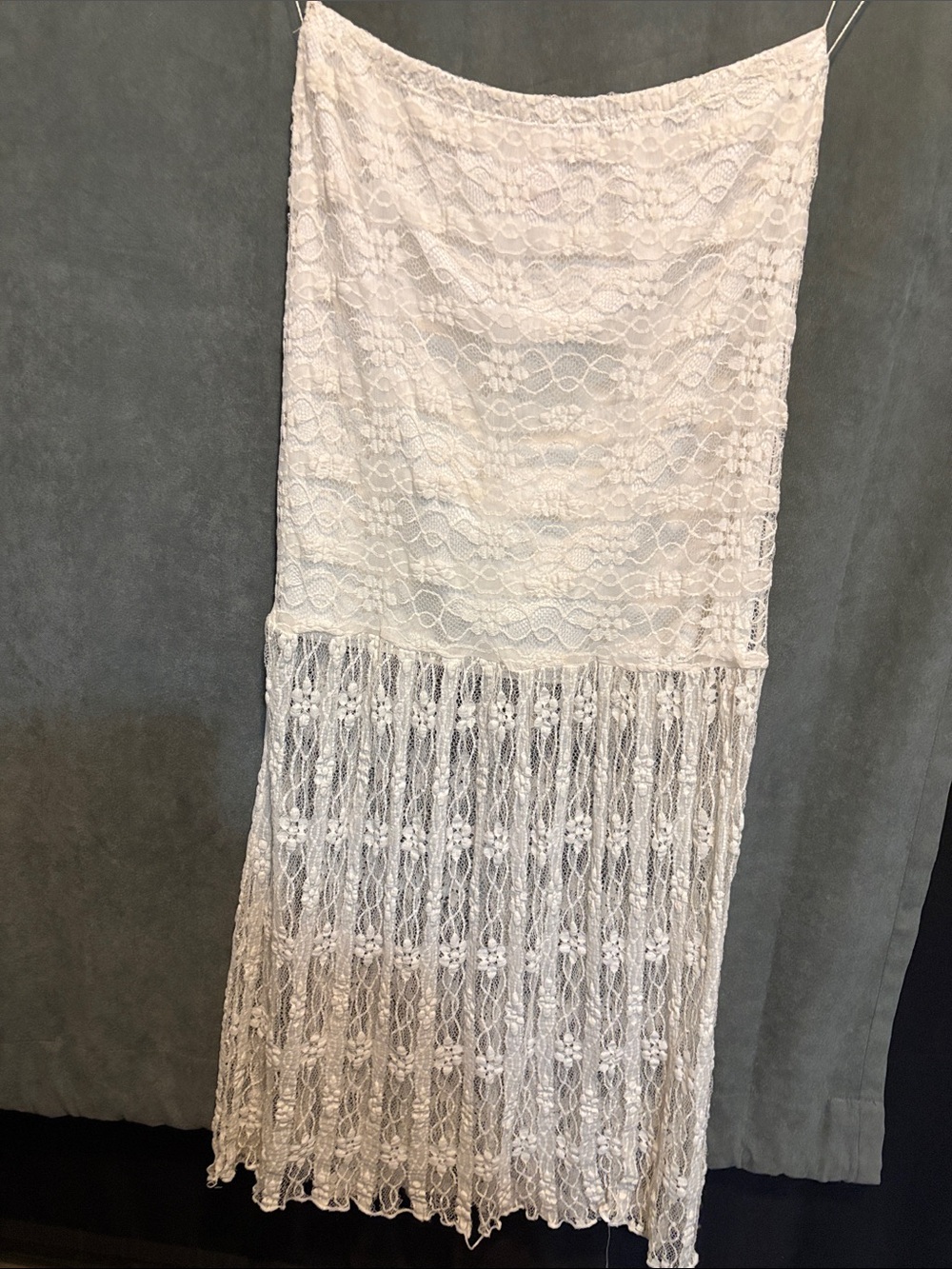 Forever 21 White Lace Fringe Maxi Skirt